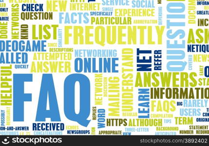 FAQ or Frequently Asked Questions Online Art. FAQ