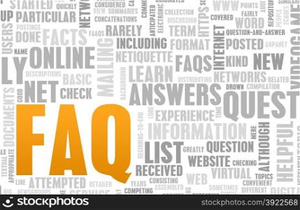 FAQ or Frequently Asked Questions Online Art. FAQ