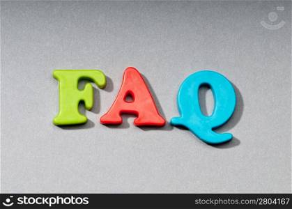 FAQ word on the background