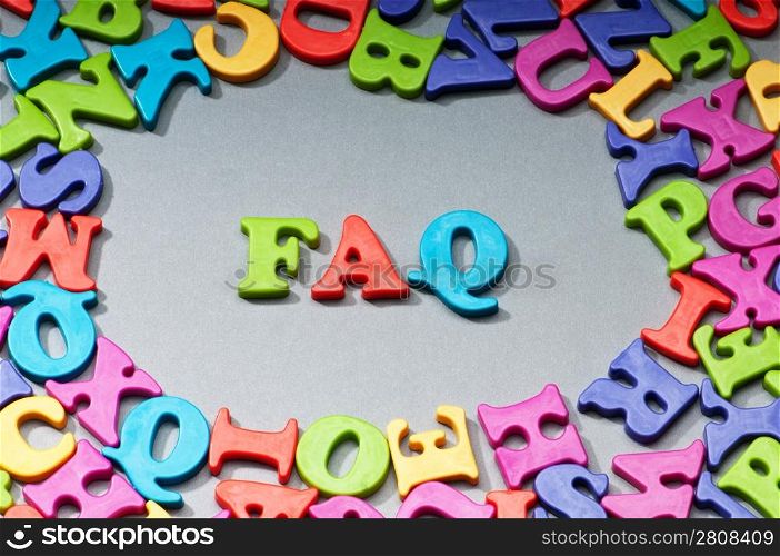 FAQ word on the background