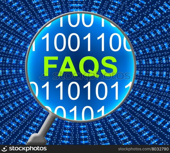 Faqs Online Indicating Frequently Asked Questions And Web Site