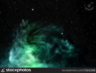 "Far being shone nebula and star field against space. "Elements of this image furnished by NASA". 3D rendering.. Being shone nebula and star field. 3D rendering"