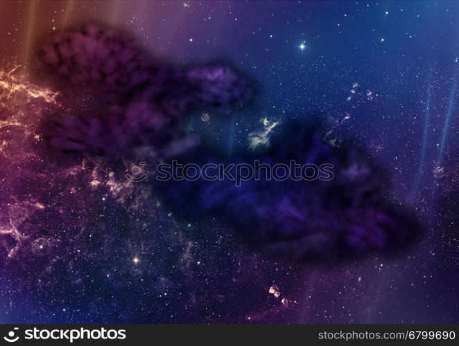 "Far being shone nebula and star field against space. "Elements of this image furnished by NASA"."