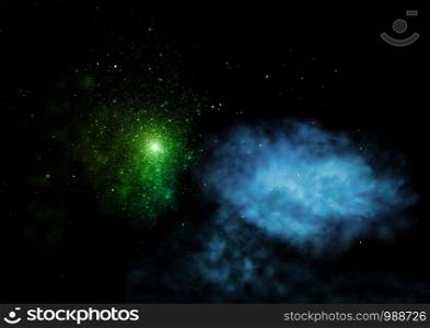 Far being shone nebula and star field against space. Elements of this image furnished by NASA. 3D rendering.. Far being shone nebula and star field. 3D rendering