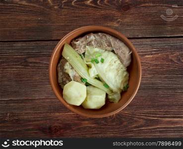 Farikal - traditional Norwegian dish, consisting of pieces of mutton with bone, cabbage.originally a dish from the Western part of Norway