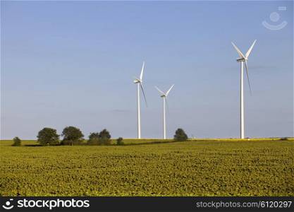 farm of windturbines in the north of France