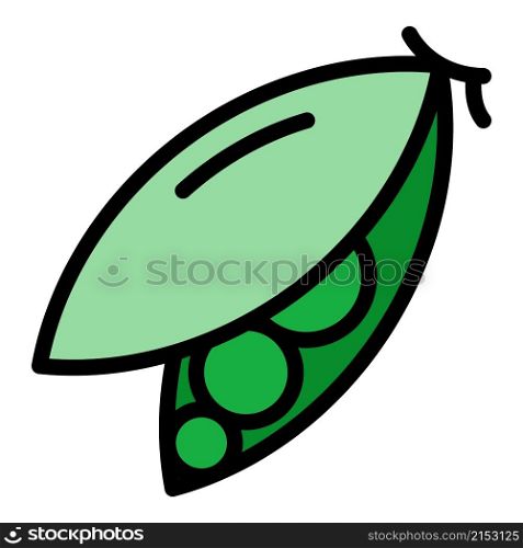 Farm peas icon. Outline farm peas vector icon color flat isolated. Farm peas icon color outline vector