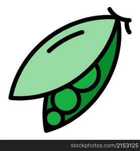 Farm peas icon. Outline farm peas vector icon color flat isolated. Farm peas icon color outline vector
