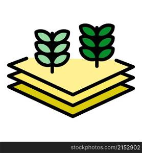 Farm plant layered icon. Outline farm plant layered vector icon color flat isolated. Farm plant layered icon color outline vector