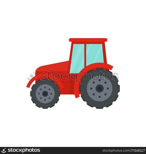 Farm tractor icon. Flat illustration of farm tractor vector icon for web design. Farm tractor icon, flat style