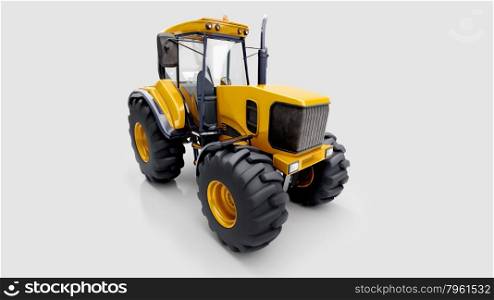 Farm tractor in light studio