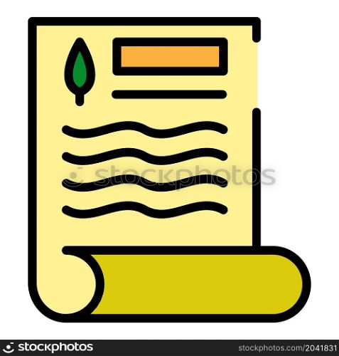 Farmer document icon. Outline farmer document vector icon color flat isolated. Farmer document icon color outline vector