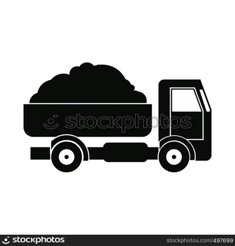 Farmer truck icon. Black simple style on white. Farmer truck icon