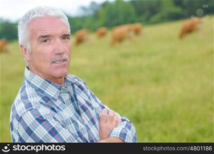 farmer with cattle