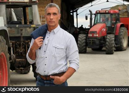 Farmer with tractors