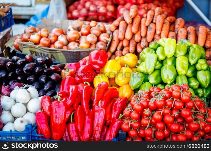 farmers market. vegetable Market. Fresh vegetables