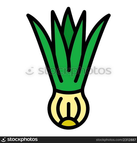 Farming chives icon. Outline farming chives vector icon color flat isolated. Farming chives icon color outline vector