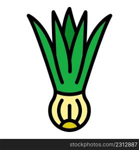 Farming chives icon. Outline farming chives vector icon color flat isolated. Farming chives icon color outline vector