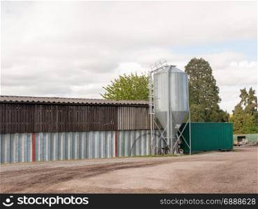 farmland industry warehouses outside in the country metal agriculture