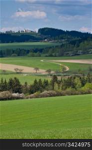 farmland landscape in the springtime