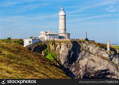 Faro Cabo Mayor lighthouse in Santander city, Cantabria region of Spain