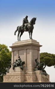 Faro de Gianicolo- Giuseppe Garibaldi&rsquo;s horse monument in Rome, Italy.
