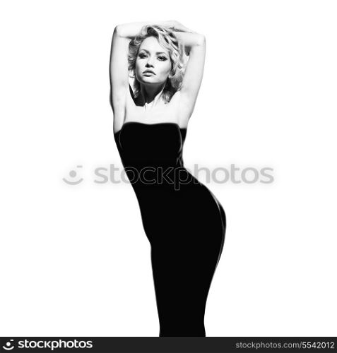 Fashion art photo of beautiful lady with gorgeous body