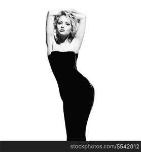 Fashion art photo of beautiful lady with gorgeous body