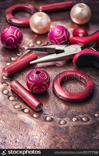 fashion bead making accessories. Retro beads and decorations for style making accessories