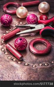 fashion bead making accessories. Retro beads and decorations for style making accessories