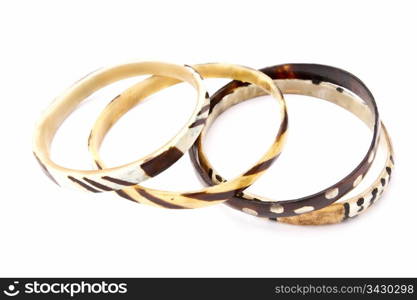 Fashion bracelets isolated on a white background