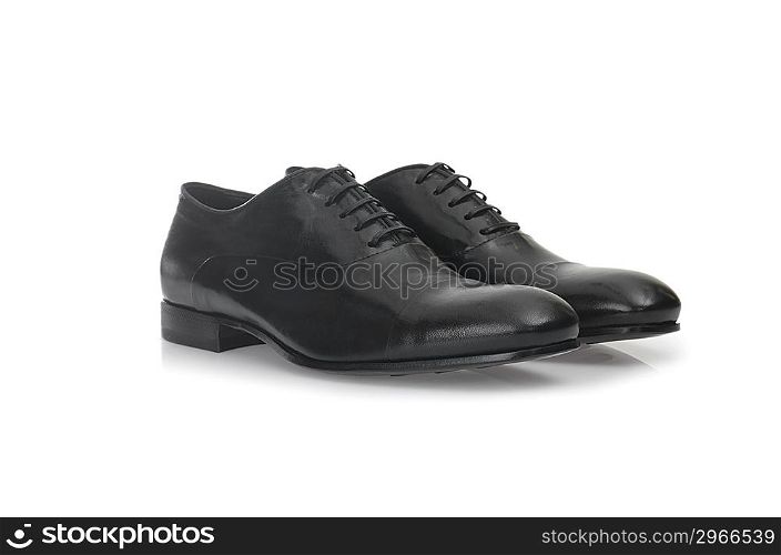 Fashion concept with male shoes on white