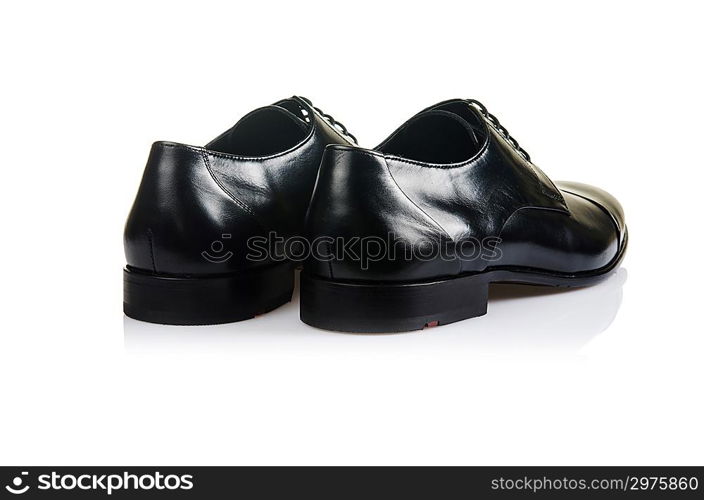 Fashion concept with male shoes on white