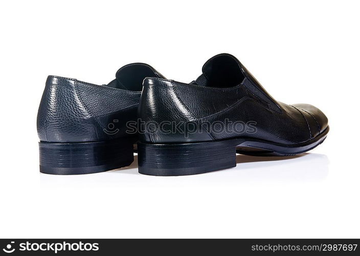 Fashion concept with male shoes on white