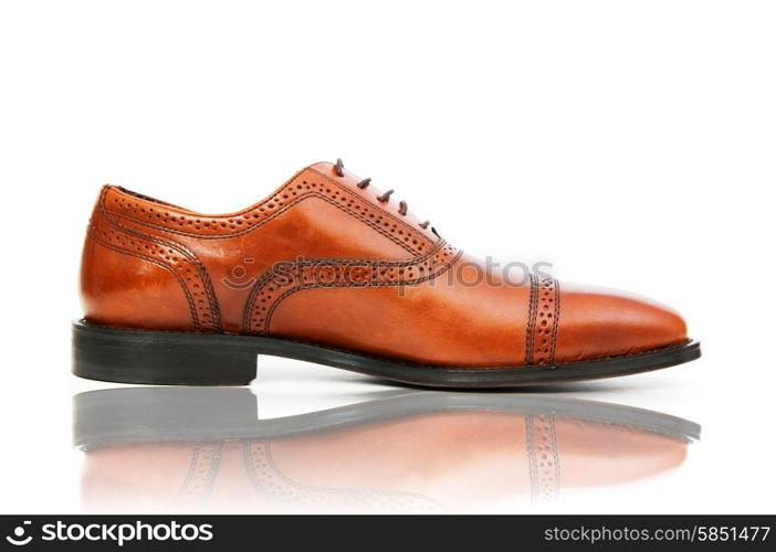 Fashion concept with male shoes on white