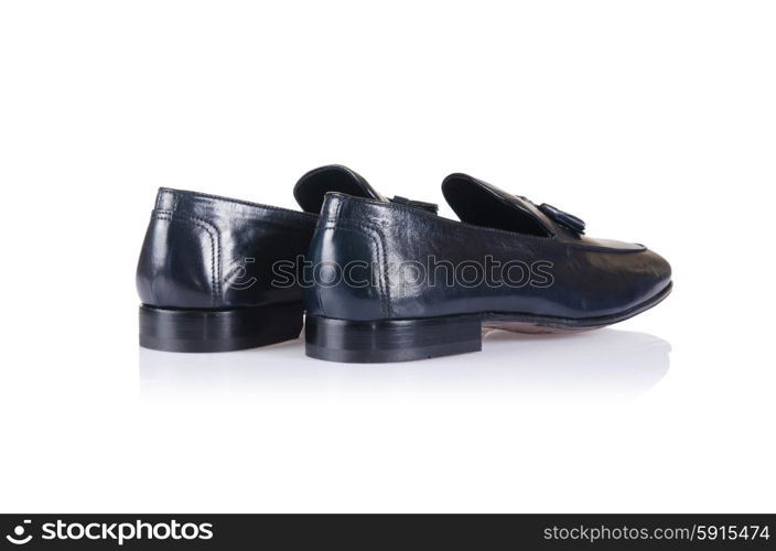 Fashion concept with male shoes on white