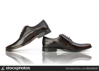 Fashion concept with male shoes on white