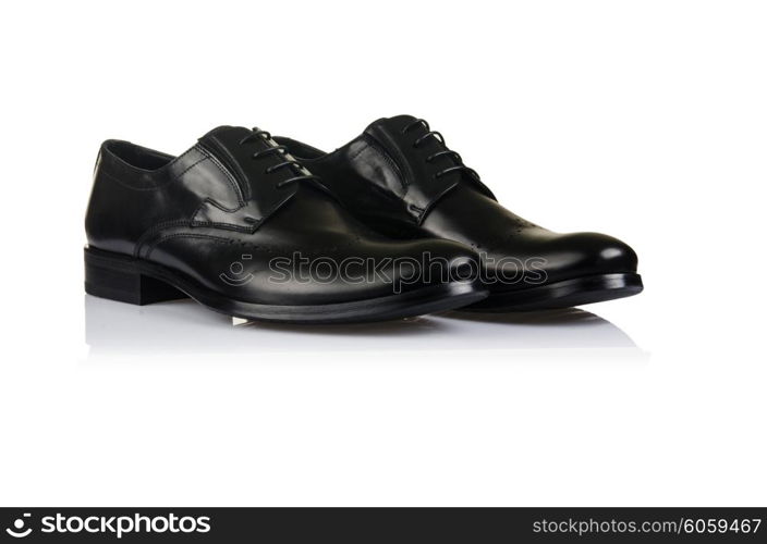 Fashion concept with male shoes on white