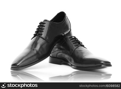 Fashion concept with male shoes on white