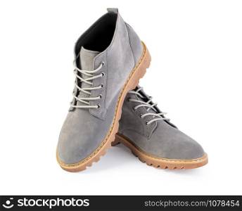 Fashion concept with male shoes on white with clipping path