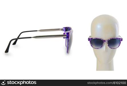 Fashion concept with sunglasses on white