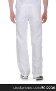 Fashion concept with trousers on white