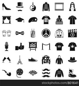 Fashion icons set. Simple style of 36 fashion vector icons for web isolated on white background. Fashion icons set, simple style