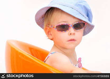 Fashion little girl in studio