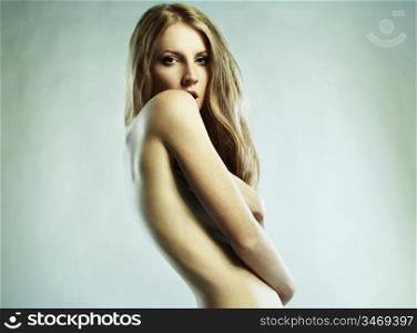 Fashion photo of beautiful nude woman