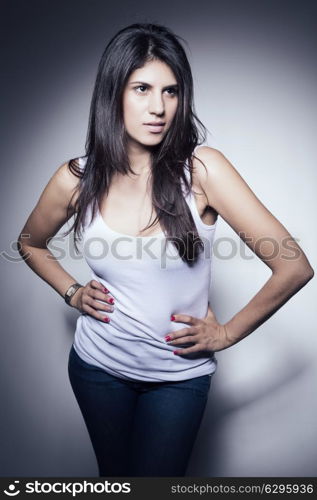 Fashion Photography - Beautiful woman posing in studio