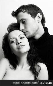 Fashion portrait of beautiful young lovers