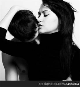Fashion portrait of beautiful young lovers