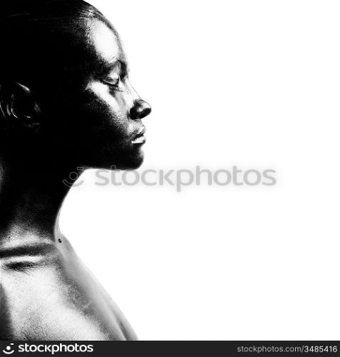 Fashion portrait of made up black woman