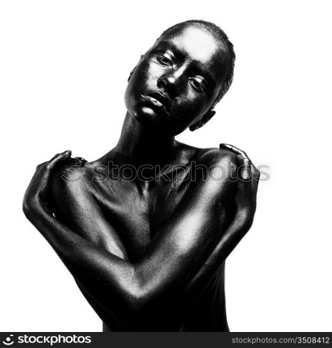 Fashion portrait of made up black woman